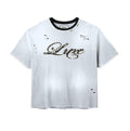 Luxe Distressed Rhinestone Crop Tee
